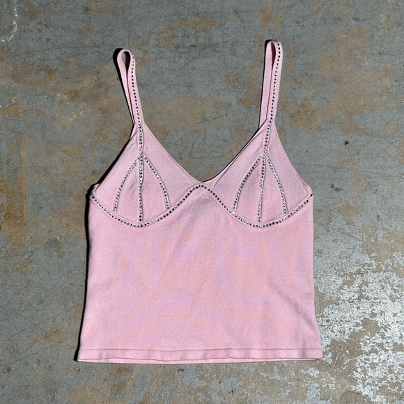 I.AM.GIA Tops - I.AM.GIA Pink Rhinestone Tank